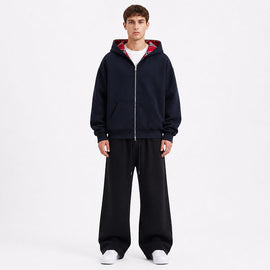 Navy Red Tartan 2-IN-1 Reversible Plaid Hoodie（Limited First Drop Pre-Order）
