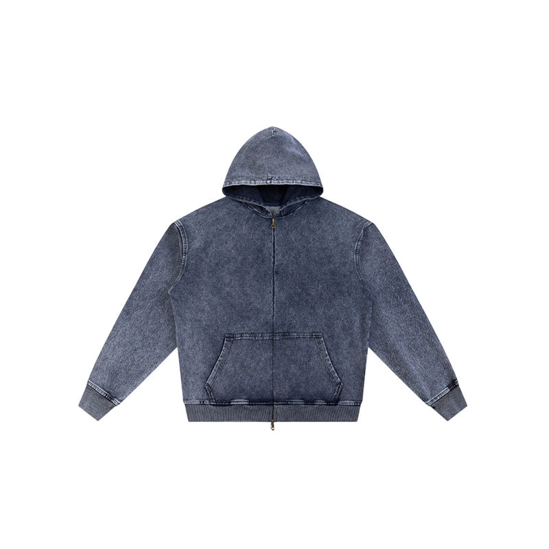 Snow Wash Vintage Denim Hoodie KB-02