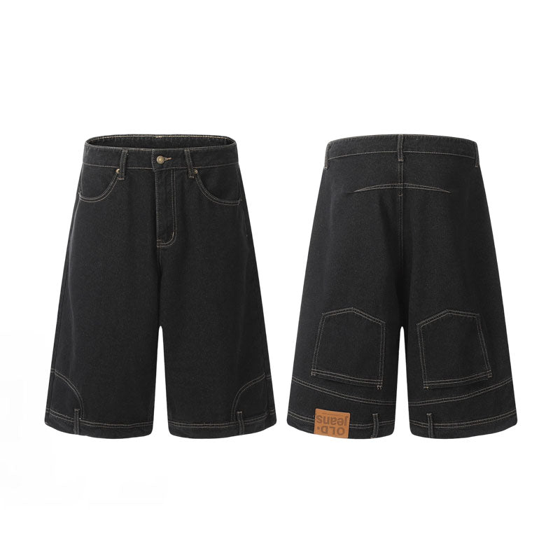 Flip Utility Baggy Denim Shorts – Light Wash
