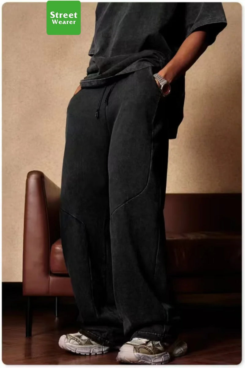 Loose Casual Vintage Washed Straight Leg sweatpants SW008BE3278