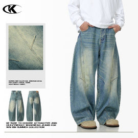Clean Vintage Washed Blue Scimitar-silhouette Jean