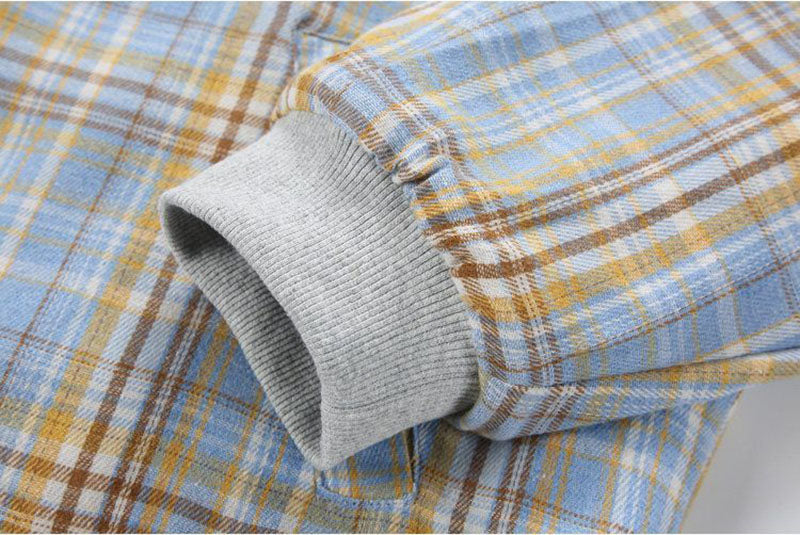 2-IN-1 Sky Plaid Reversible Hoodie