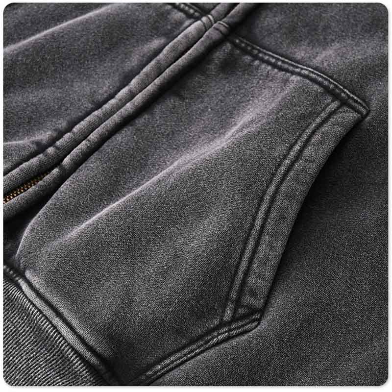 Heavyweight Fleece-lined Washed Vintage Hoodies FLMW-03