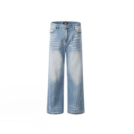 Vintage Washed Gradient Whiskered Jeans K9265