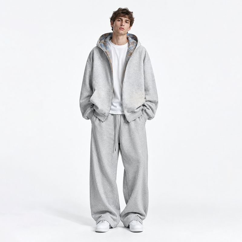 2-IN-1 Sky Plaid Reversible Hoodie