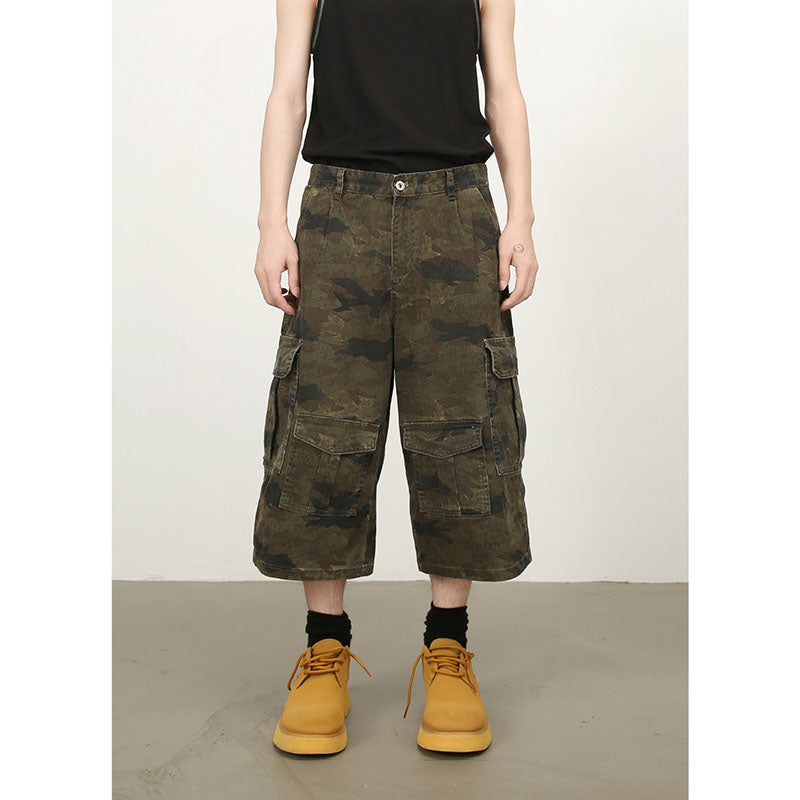 Vintage Camo Jorts Wide Leg 7/8 Cargo Pants 877