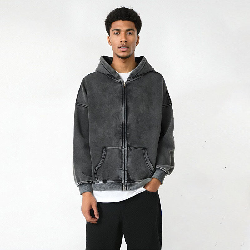 Heavyweight Fleece-lined Washed Vintage Hoodies FLMW-03