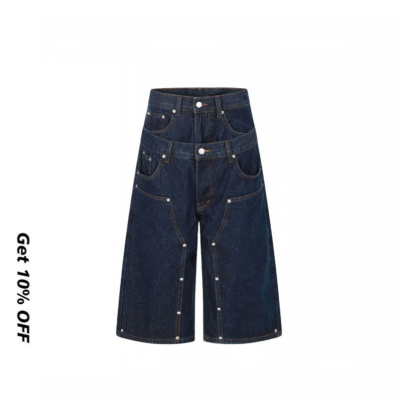 Double Waist Cropped Denim Jeans G6999