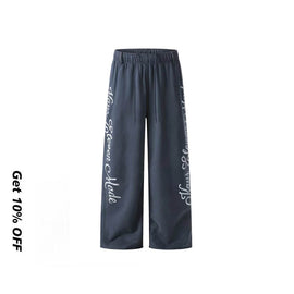 Hiphop Letter Print Wide-Leg Sweatpants CK6965