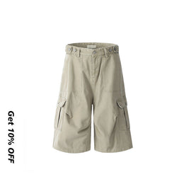 Multi-Pocket  Loose Straight Leg Shorts CK238D