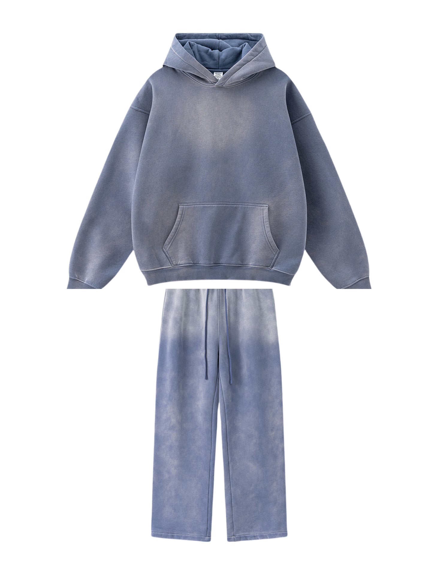 Spray monkey gradient color  washed vintage hoodie set SW004BEW2423K2429