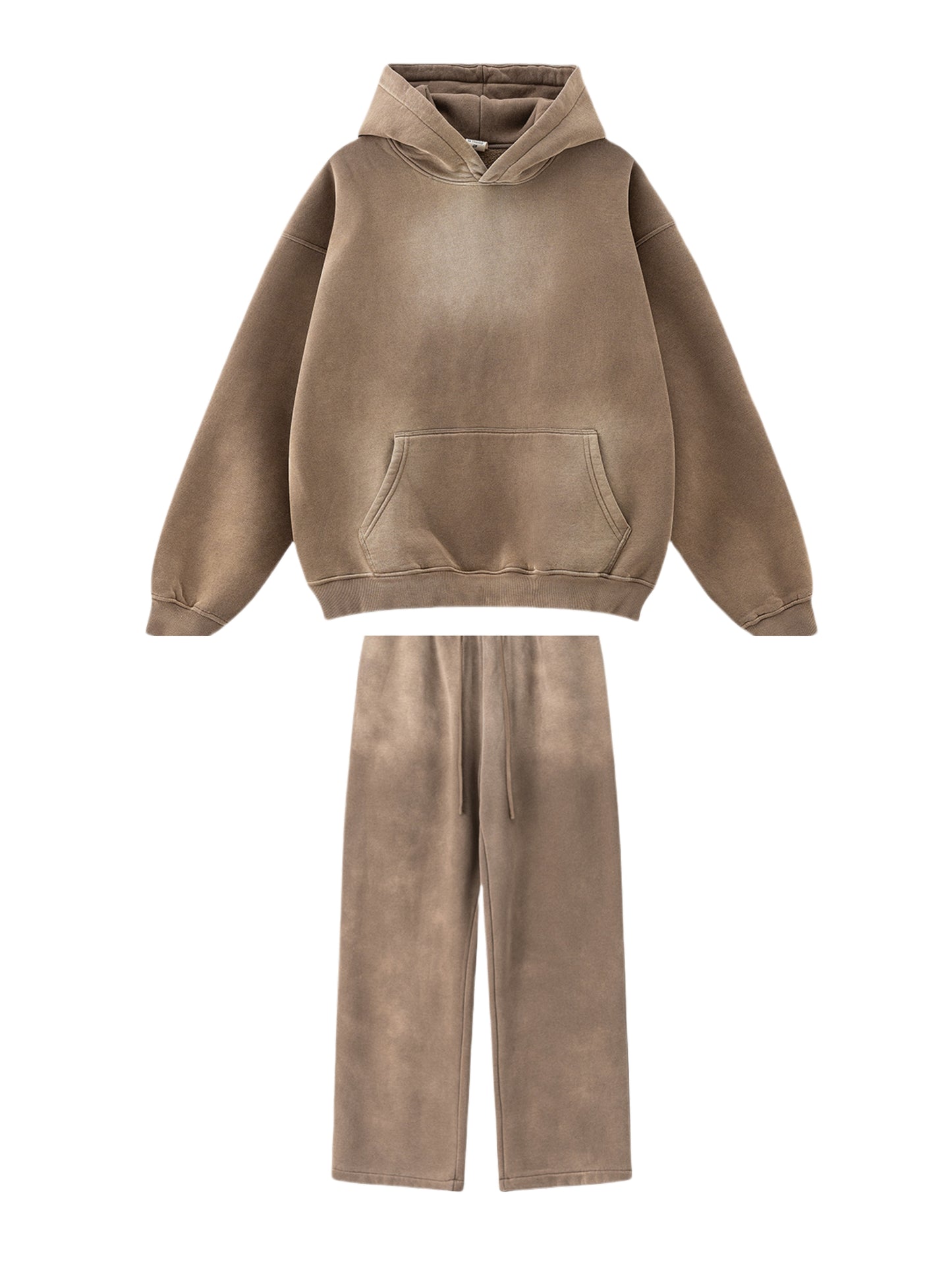 Spray monkey gradient color  washed vintage hoodie set SW004BEW2423K2429