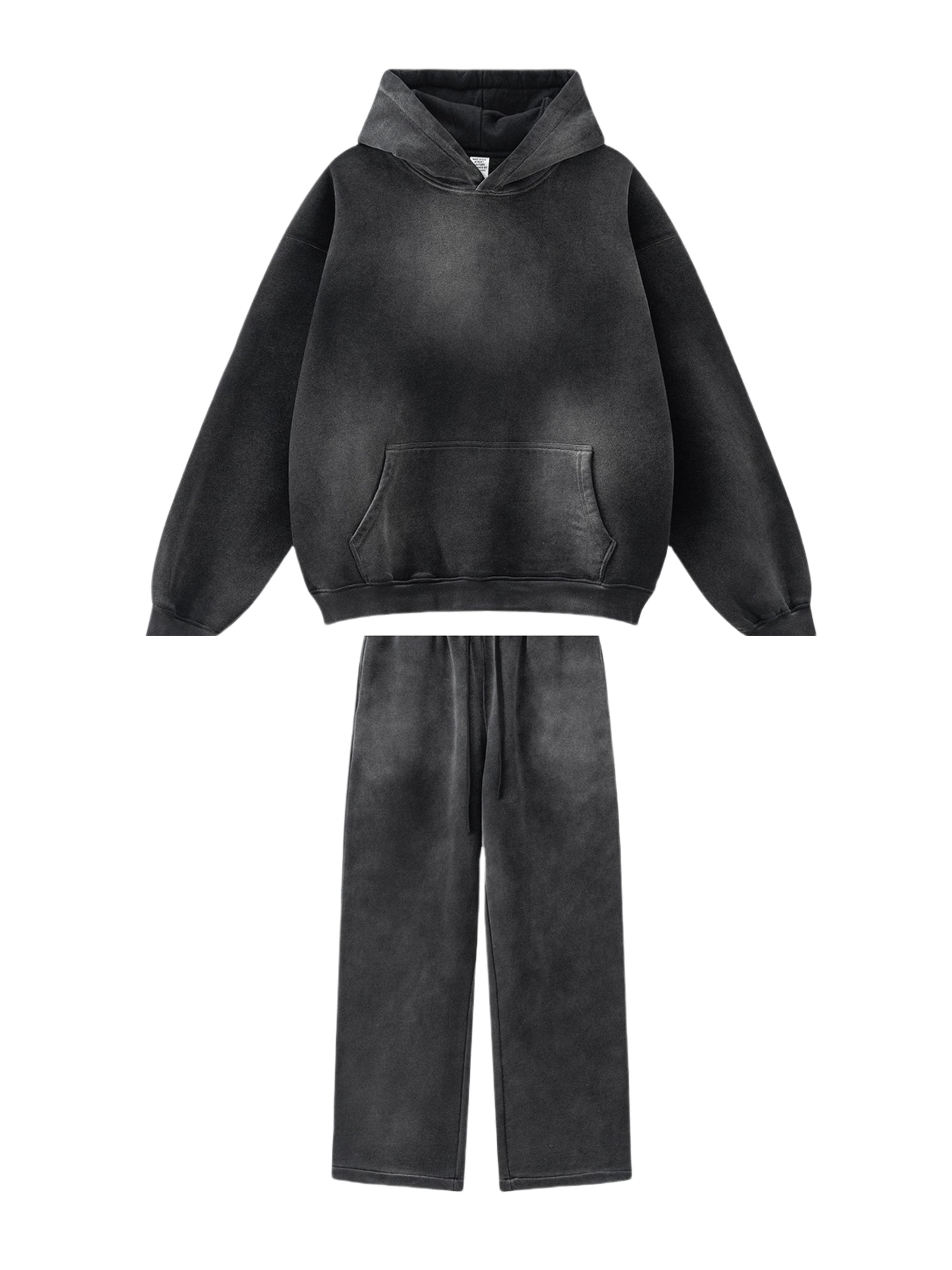 Spray monkey gradient color  washed vintage hoodie set SW004BEW2423K2429