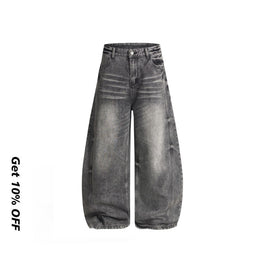 Cat-whisker Washed Scimitar-silhouette Jeans B25