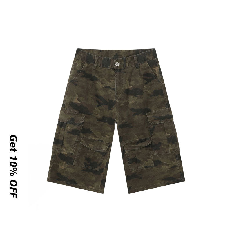 Vintage Camo Jorts Wide Leg 7/8 Cargo Pants 877