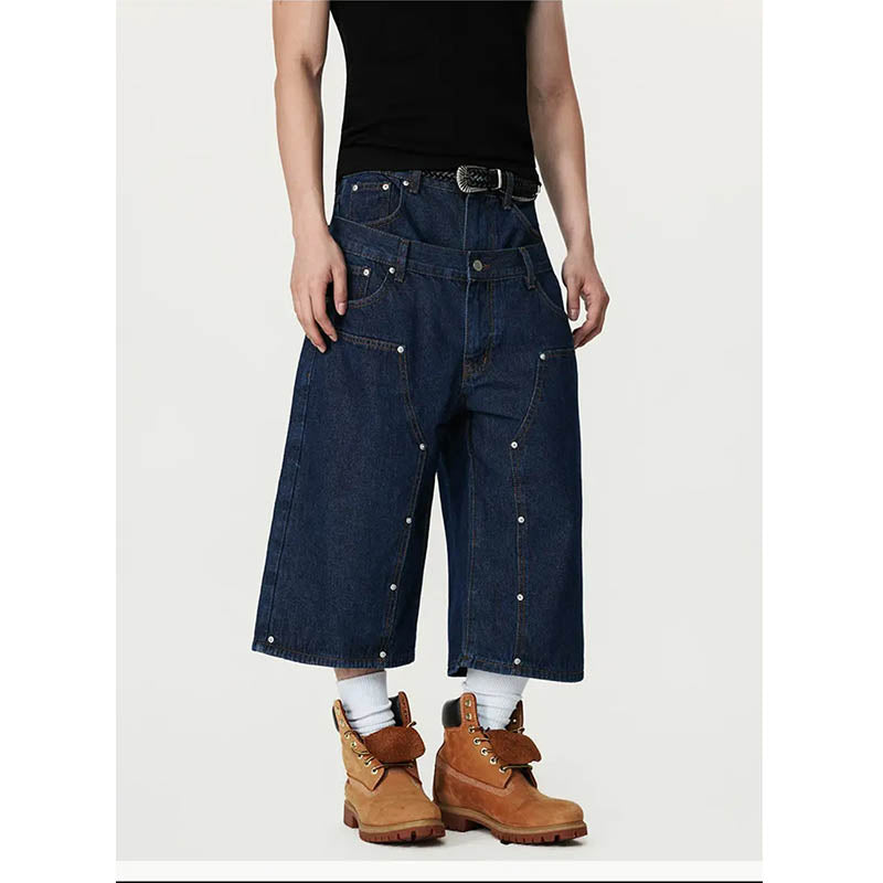 Double Waist Cropped Denim Jeans G6999