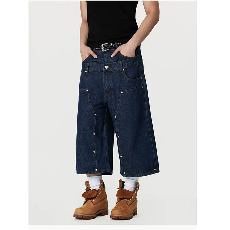 Double Waist Cropped Denim Jeans G6999
