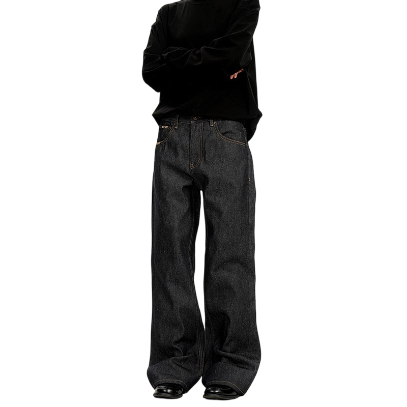 Loose Bootcut Retro Washed Raw Blue Jeans GPC3603