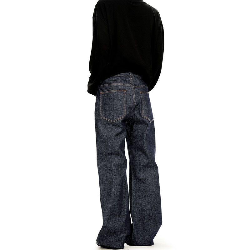 Loose Bootcut Retro Washed Raw Blue Jeans GPC3603
