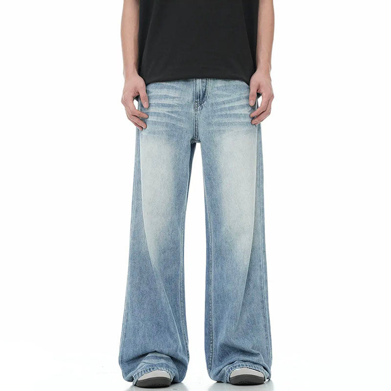 Vintage Washed Gradient Whiskered Jeans K9265