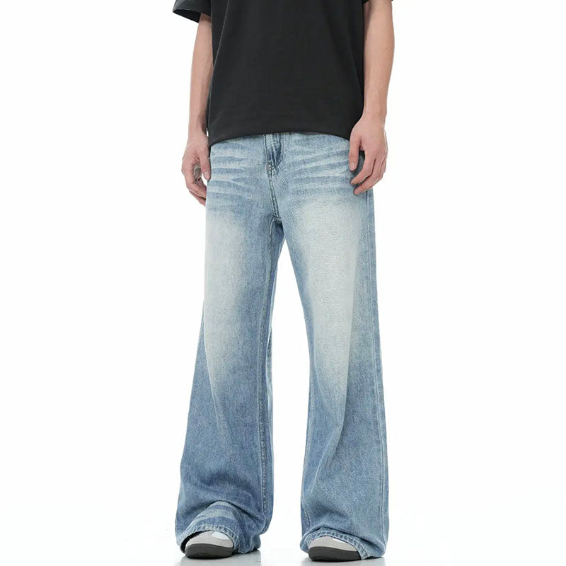 Vintage Washed Gradient Whiskered Jeans K9265