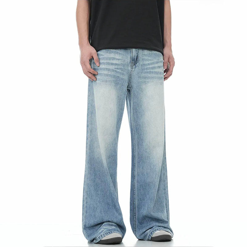Vintage Washed Gradient Whiskered Jeans K9265