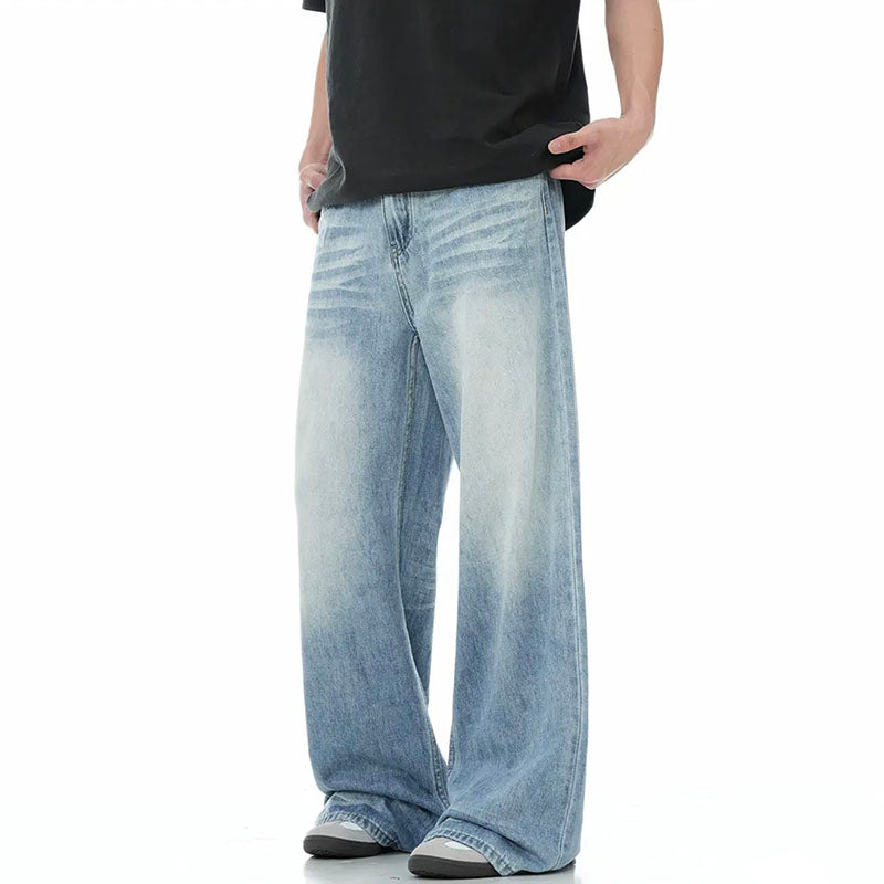 Vintage Washed Gradient Whiskered Jeans K9265