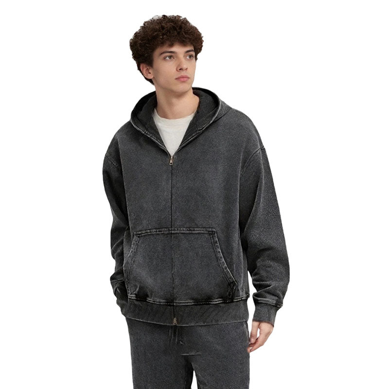 Snow Wash Vintage Denim Hoodie KB-02