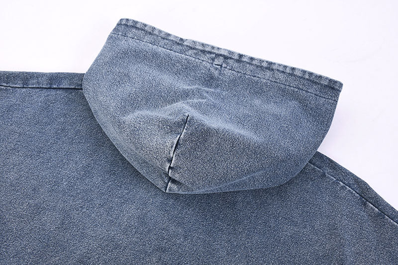 Snow Wash Vintage Denim Hoodie KB-02