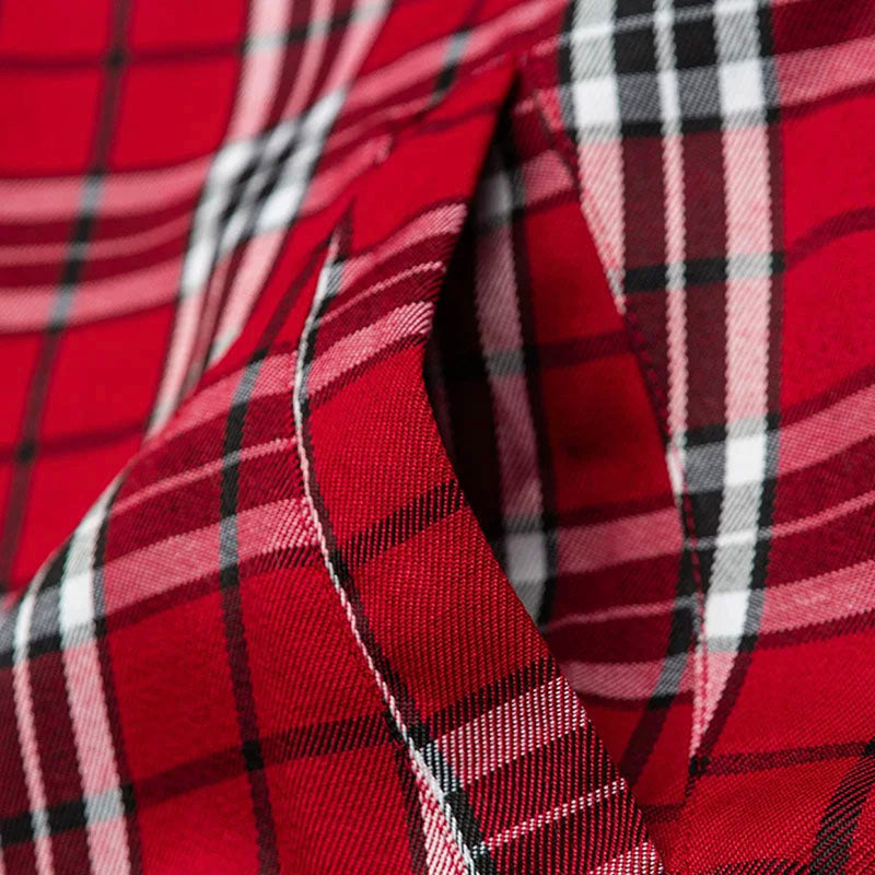 Navy Red Tartan 2-IN-1 Reversible Plaid Hoodie（Limited First Drop Pre-Order）