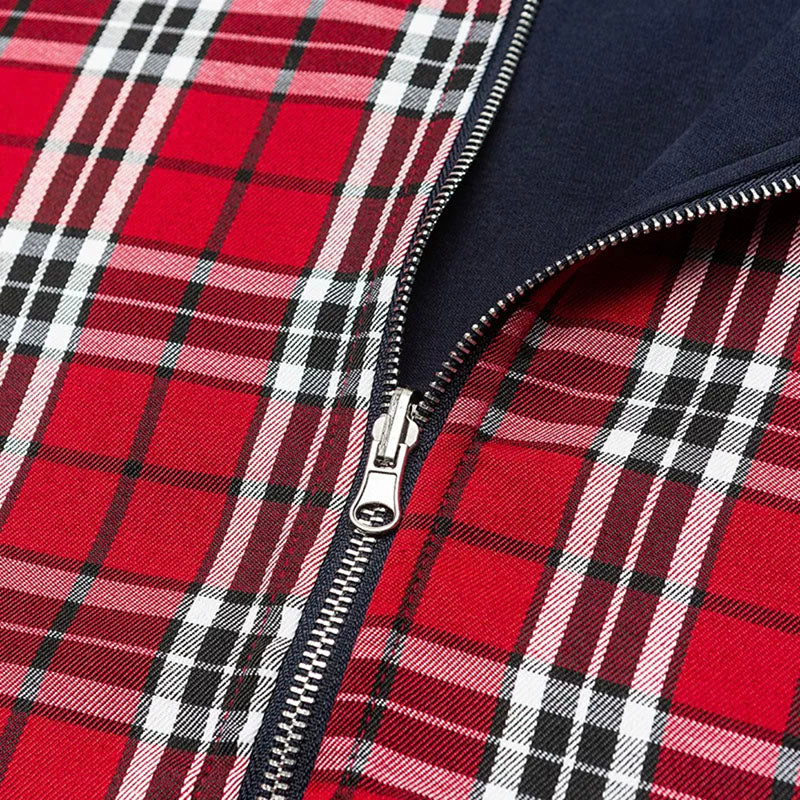 Navy Red Tartan 2-IN-1 Reversible Plaid Hoodie（Limited First Drop Pre-Order）