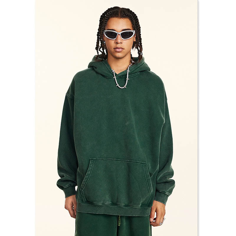 Loose Fitting Washed Vintage Hoodie Set W2485K2487