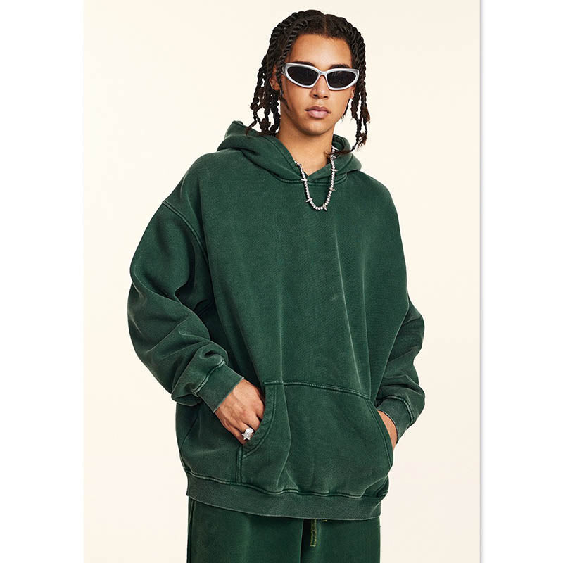 Loose Fitting Washed Vintage Hoodie Set W2485K2487