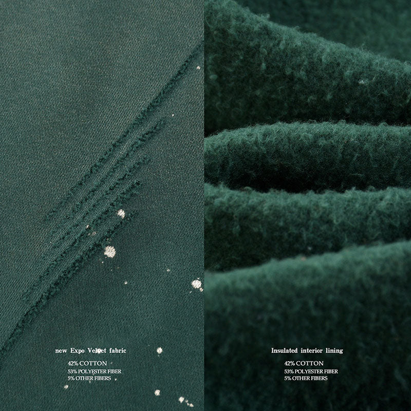 Fleece-lined Monkey Spray Ink Splash Washed Hoodies BK23819