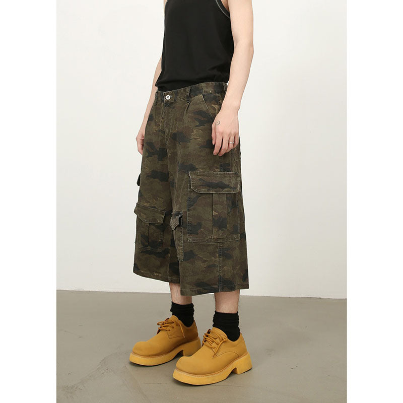 Vintage Camo Jorts Wide Leg 7/8 Cargo Pants 877