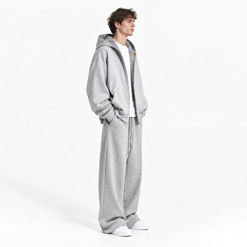 2-IN-1 Sky Plaid Reversible Hoodie