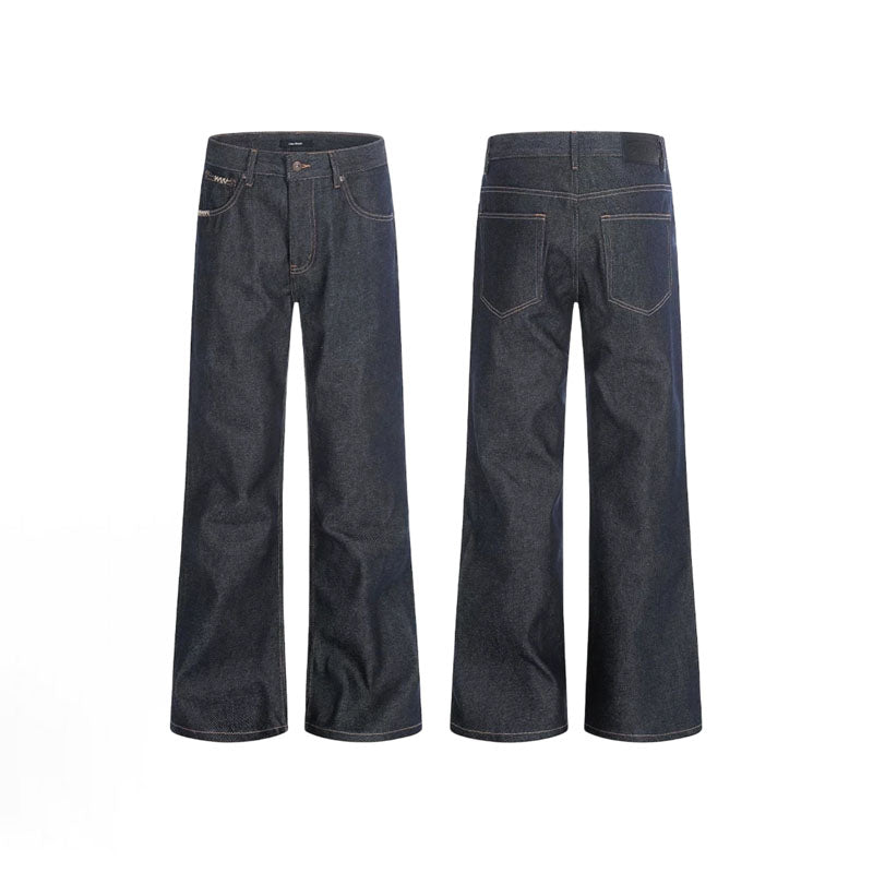 Loose Bootcut Retro Washed Raw Blue Jeans GPC3603