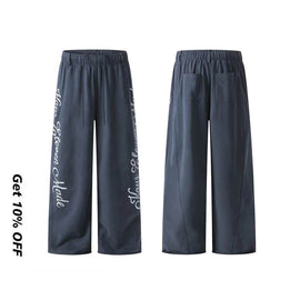 Hiphop Letter Print Wide-Leg Sweatpants CK6965