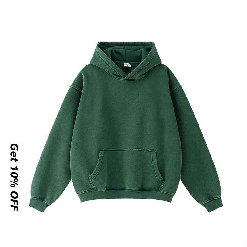 Loose Fitting Washed Vintage Hoodie Set W2485K2487