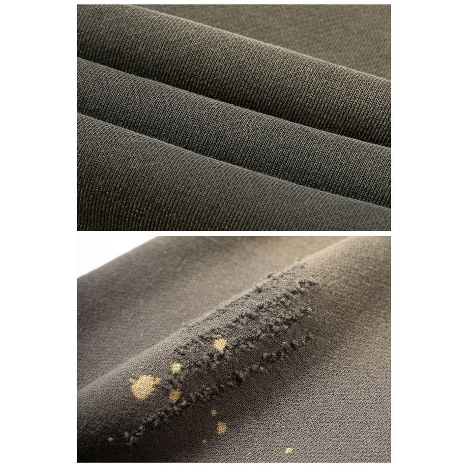 Fleece-lined Monkey Spray Ink Splash Washed Hoodies BK23819