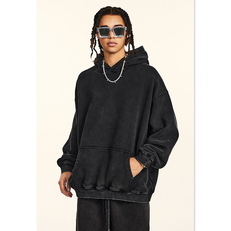 Loose Fitting Washed Vintage Hoodie Set W2485K2487