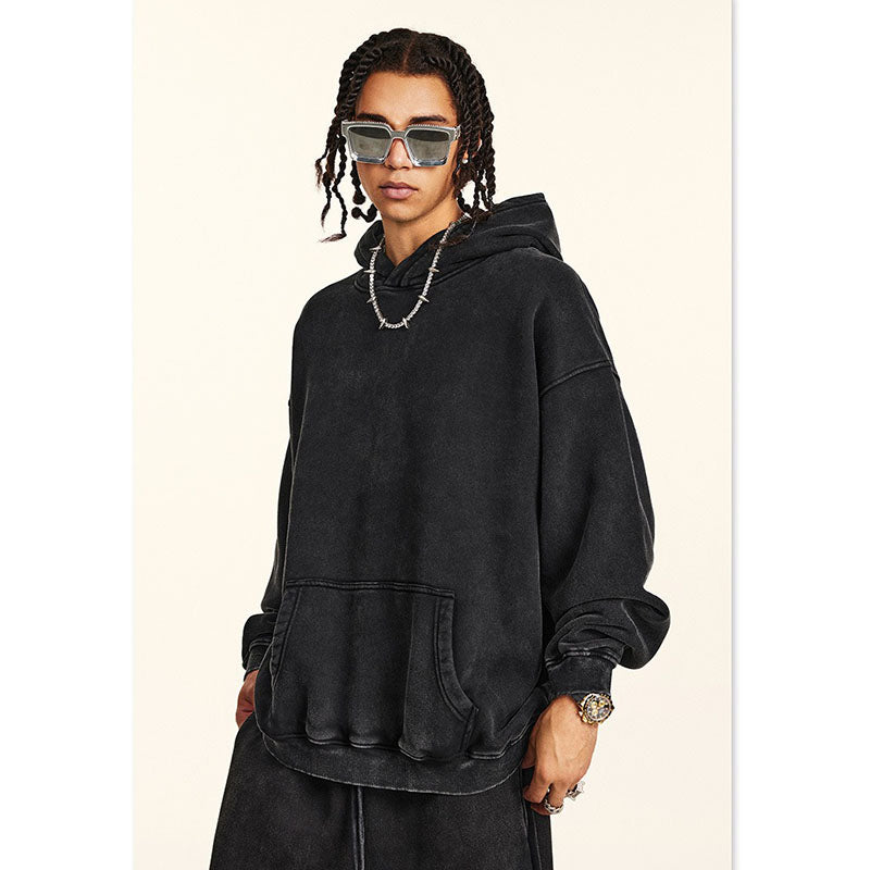 Loose Fitting Washed Vintage Hoodie Set W2485K2487