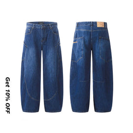 Embroidered baggy Scimitar-silhouette Jeans CK9360