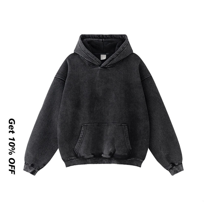 Loose Fitting Washed Vintage Hoodie Set W2485K2487
