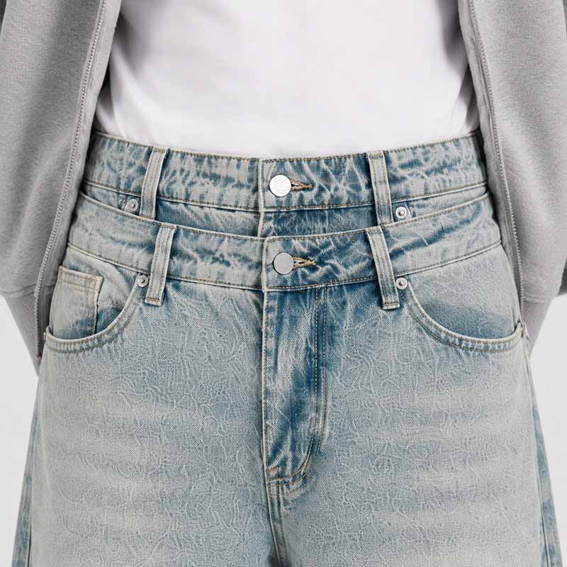 Double Waist Blade Barrel Denim G6892