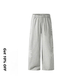 Hiphop Letter Print Wide-Leg Sweatpants CK6965