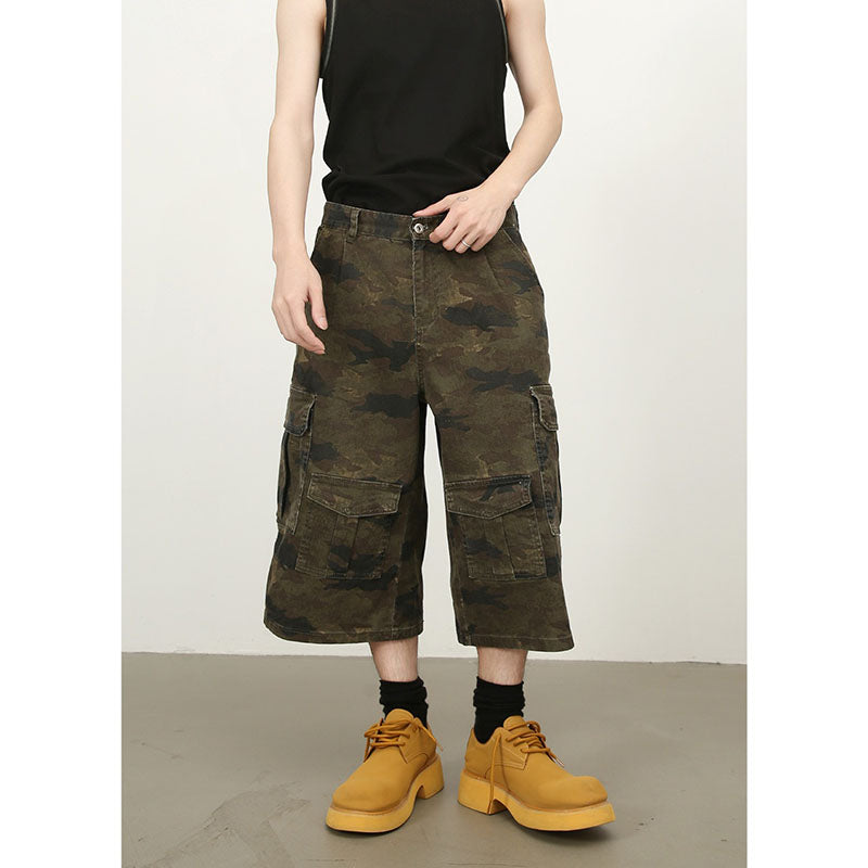 Vintage Camo Jorts Wide Leg 7/8 Cargo Pants 877