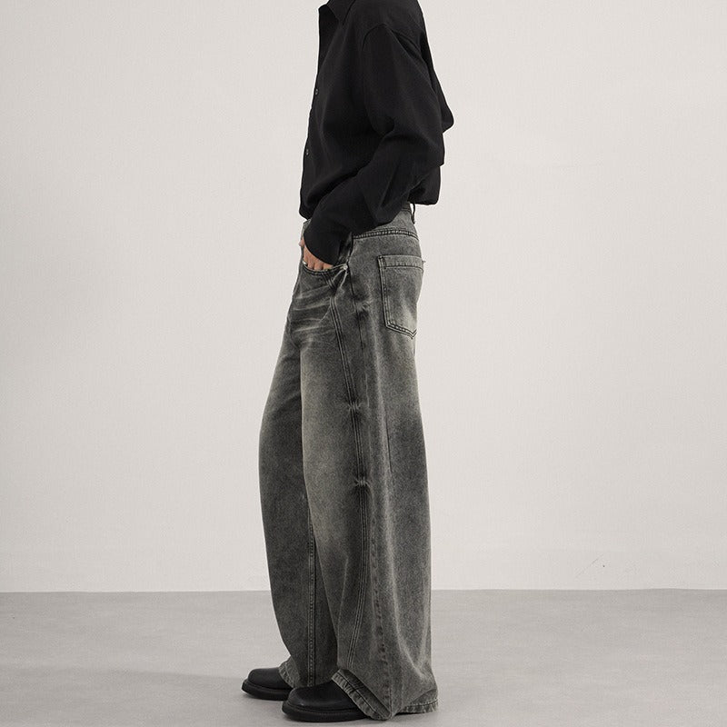 Cat-whisker Washed Scimitar-silhouette Jeans B25