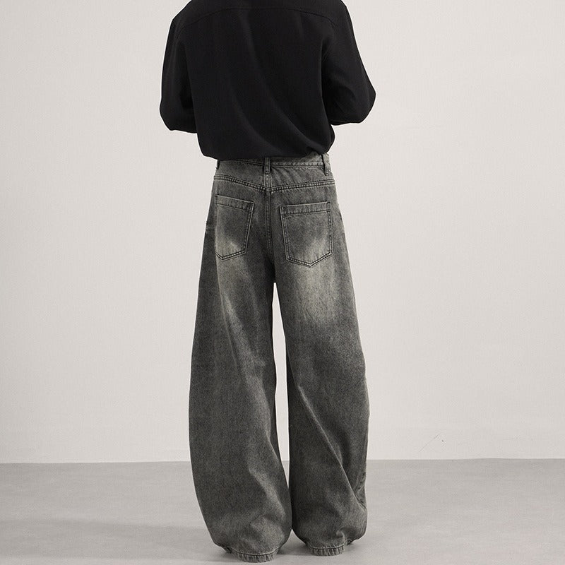 Cat-whisker Washed Scimitar-silhouette Jeans B25