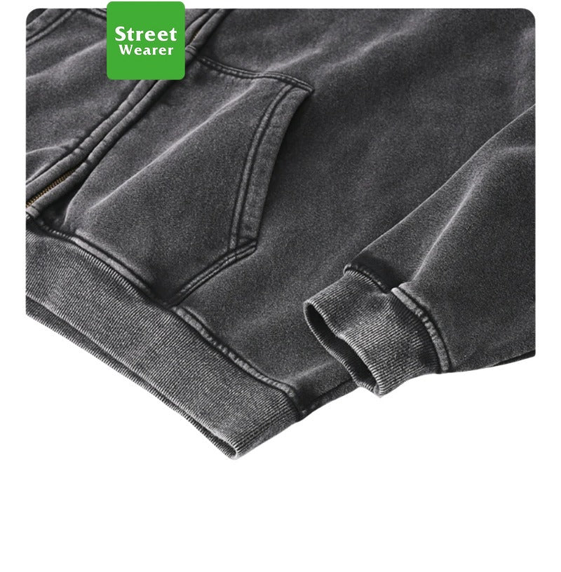 Gradient Spray Horsebit Heavy Wash Vintage Hoodie SW005XJKFLMW-03